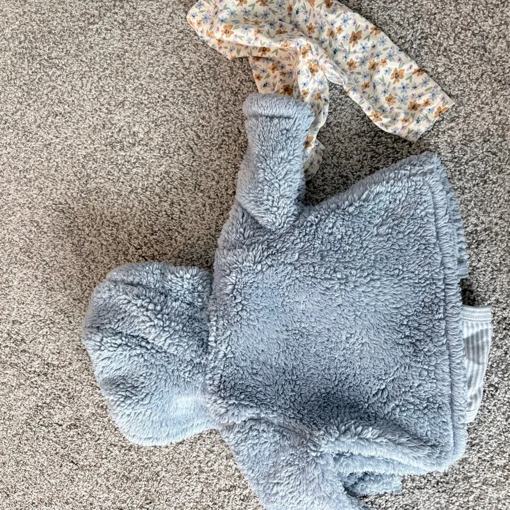 Carter's Cozy Blue Fleece Set with Floral Pants